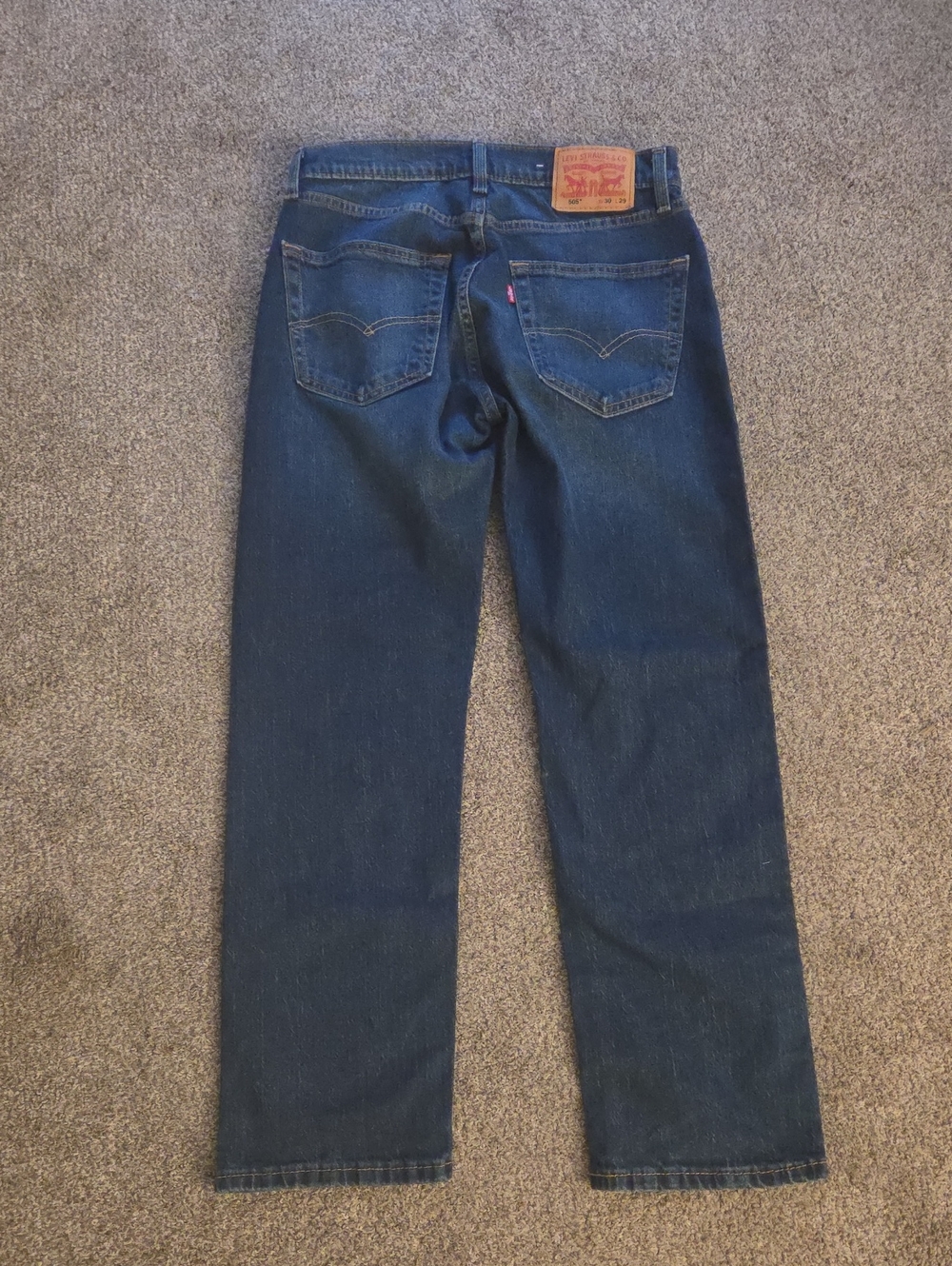 Levi Mens 505 Regular Straight Dark Wash Jeans Size 30x29 NWT - Picture 6 of 7
